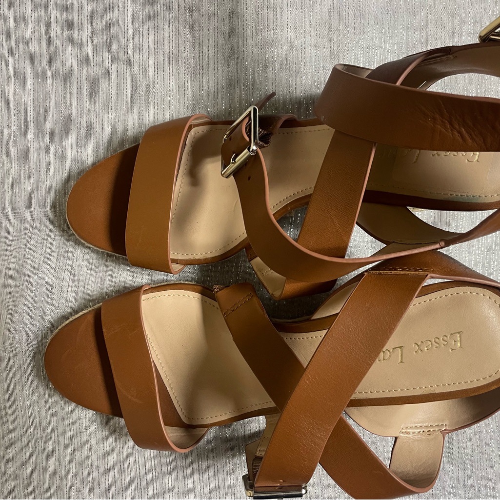 Essex Lane Leather Tan Sandals For Women
